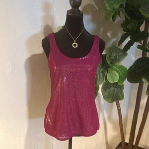 Express Purple Plum Sequin Tank Top